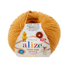 Пряжа Alize Cotton Gold Hobby new 50г, 165м (хлопок, акрил) (2 шафран), 10 мотков