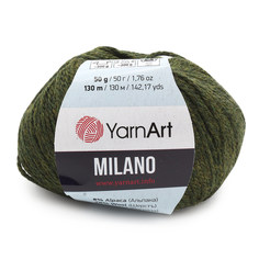 Пряжа YarnArt Milano, 50 г, 130 м (альпака, шерсть, акрил) (874 болотный), 10 мотков