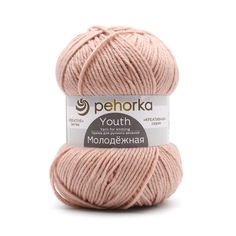 Пряжа Пехорка Молодёжная 200 г, 280 м (72 светлый персик), 5 мотков
