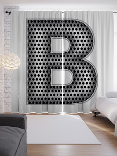 Шторы с фотопечатью "Алюминиевая b" из сатена, 290х265 см Joy Arty