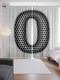Шторы с фотопечатью "Алюминиевая o" из сатена, 290х265 см Joy Arty