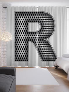 Шторы с фотопечатью "Алюминиевая r" из сатена, 290х265 см Joy Arty
