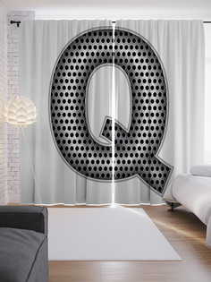 Шторы с фотопечатью "Алюминиевая q" из сатена, 290х265 см Joy Arty