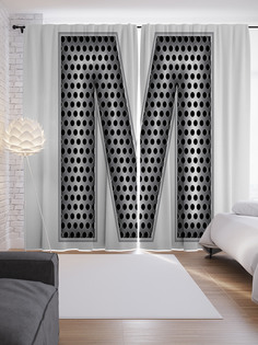 Шторы JoyArty с фотопечатью "Алюминиевая m" из сатена, 290х265 см