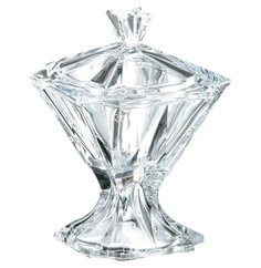 Ваза для конфет 15 см с крышкой Crystalite Bohemia "Метрополитэн Без декора" 091963