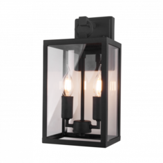 Уличный настенный светильник на 2 лампы Elektrostandard Candle 35150/D черный IP43