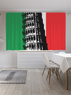 Шторы с фотопечатью JoyArty "Итальянская Пиза" из сатена, 290х180 см