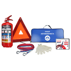 Набор автомобилиста (аптечка, огнетушитель, знак авар. ост-ки, трос буксиров,перчатки) ФЭСТ