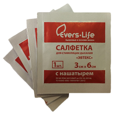 Салфетка для стимуляции дыхания Evers Life с нашатырем 3x6 см