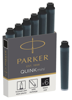 Набор чернил Parker пластиковый картридж черные 6шт