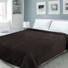 Покрывало 150*200 Happy Family велсофт Волна г/к №24 коричневый