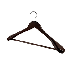 Вешалка для одежды Valiant, деревянная, с плечиками и перекладиной, коричневая