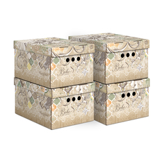 Коробка для хранения Valiant Boho Beige, складная, 25 x 33 x 18,5 см, набор 4 шт