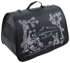 Переноска Dogman Лира для животных 35 х22 х23 см, Черный панда