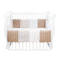 Бортик в кроватку 12 предметов AmaroBaby ROYAL BABY коричневый