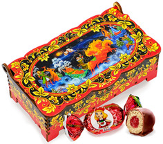Шкатулка-купюрница "Сказочная тройка" конфеты Кремлинка Вишенка, 150 г Кремлина