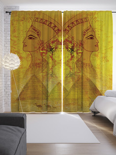 Шторы с фотопечатью "Три пирамиды" из сатена, 290х265 см Joy Arty