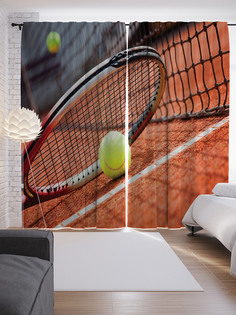 Шторы с фотопечатью "Теннисный корт" из сатена, 290х265 см Joy Arty