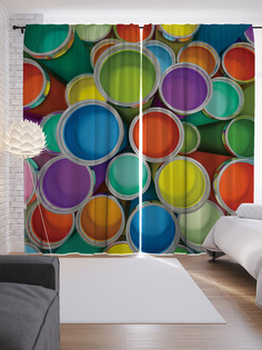 Шторы JoyArty с фотопечатью "Палитра цветов" из сатена, 290х265 см