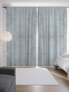 Шторы JoyArty с фотопечатью "Ажурная тюль" из сатена, 290х265 см