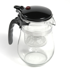 Стеклянный заварочный чайник Mate Tea Cup с кнопкой, 750 мл Baziator