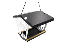 Уличная кормушка Maesta металл, черный, белый, 26х20.5х20 см