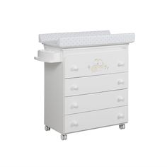 Комод Micuna Happy B-1940 пеленальный white матрасик beige dots