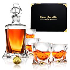Подарочный набор 5 в 1, графин 800 мл 1 шт, стакан 300 мл 4 шт, Adam Franklin AF-GRAF-20