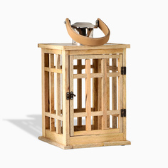 Подсвечник-фонарь Dekor pap бежевый стальной 20 x 20 x 35 см