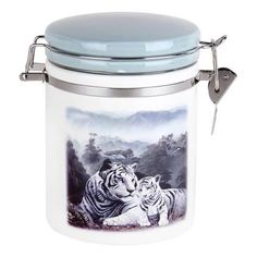 Банка для сыпучих продуктов Коралл Белые тигры 700 мл