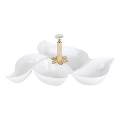 Менажница Коралл четырехсекционная фарфор белая 29 см