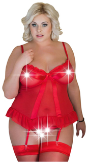 Корсет и Трусы SoftLine Collection Margaret, красный, XXL