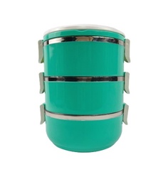 Термос для еды Lunch Box 2,25 L 3 ярусный (бирюзовый) No Brand