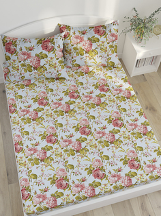 Простынь на резинке Сказка "Прохоровская роза" 120х200 см