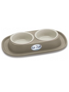 Двойная миска для животных на подставке, Lilli Pet, 31х20х3,5 см, 2х250 мл
