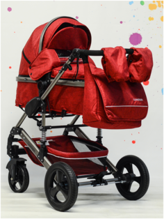 Коляска-трансформер luxmom с сумкой 2 в 1 555 red