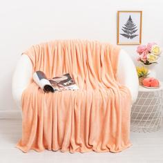Плед Plain 200х220см, персик микрофибра 190 г/м пэ100% Belezza