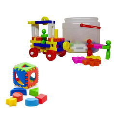 Развивающие игрушки Karolina Toys Кубик логический малый + Конструктор Малыш-1, 36 дет.