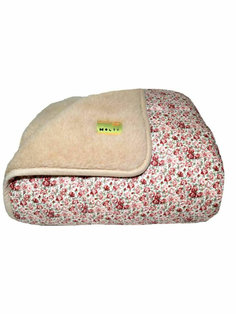 Одеяло из овечьей шерсти Классика "Цветочек" (красный) (200х220) Holty