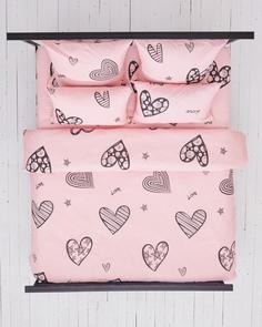 Постельное белье бязь Всё себе, Интрига, Евро 4 наволочки, простыня 180х200