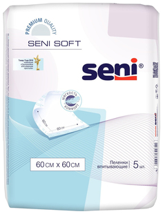 Пеленки Seni Soft 4 капли 60x60 см 5 шт. Белла