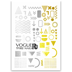 Наклейки для ногтей Vogue Nails, Слайдер №002, фольгированный