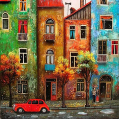 Картина мозаикой Molly Городской мотив KM0212, 28 цветов, 30х30 см