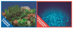 Фон для аквариума Prime Растительный пейзаж/Синее море, самоклеющийся, винил, 100x50 см P.R.I.M.E.