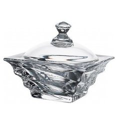 Ваза для конфет 11,5 см с крышкой Crystalite Bohemia "Касабланка Без декора" 140905