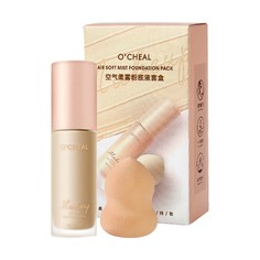 Набор для макияжа 2в1 Ocheal Air Soft Mist Foundation Pack , цвет №02 бежевый