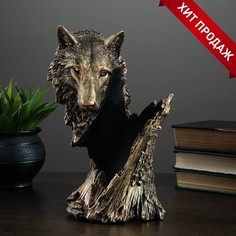 Подставка под бутылку "Волк" бронза 14х16х25см Хорошие сувениры