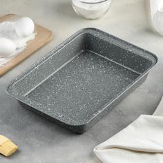 Противень для выпечки, 32×22×5 см , антипригарное покрытие, цвет серый Доляна