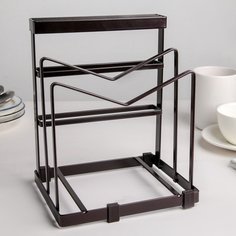 Подставка для ножей и разделочных досок Доляна, 17,8×14×21,6 см, цвет коричневый