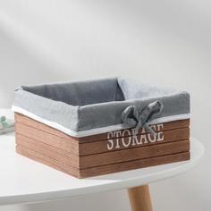 Корзина для хранения Доляна Storage, 19×19×10 см, дерево, цвет бежевый